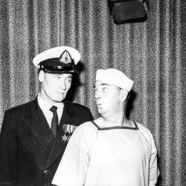 Unidentified actors on set Channel 3 studio