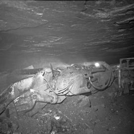 Wollondilly Extended Coalmine, underground equipment, Burragorang Valley, NSW, 1960