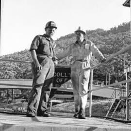 Two miners at Coalcliff Colliery, NSW, 1960