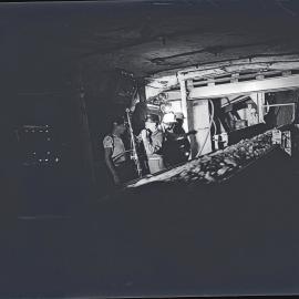 Miners in underground film production shots, Coalcliff Colliery, NSW, 1960