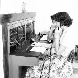NESCA Exchange, telephonists at switchboard, Newcastle, NSW, 1959