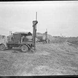 Above ground drilling at coal mine site, NSW, 1958