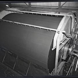 Cylinder at industrial setting, [Wyee State Mine], NSW, 1962