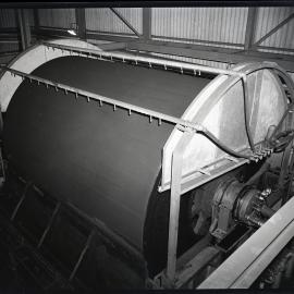 Mechanical cylinder at industrial setting, [Wyee State Mine], NSW,  1962