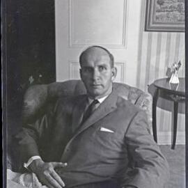 [E Rayfield], seated, Morisset, NSW, 1961