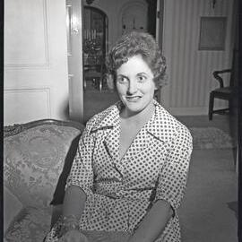 [Miss R Pursehouse] seated, Morisset, NSW, 1961