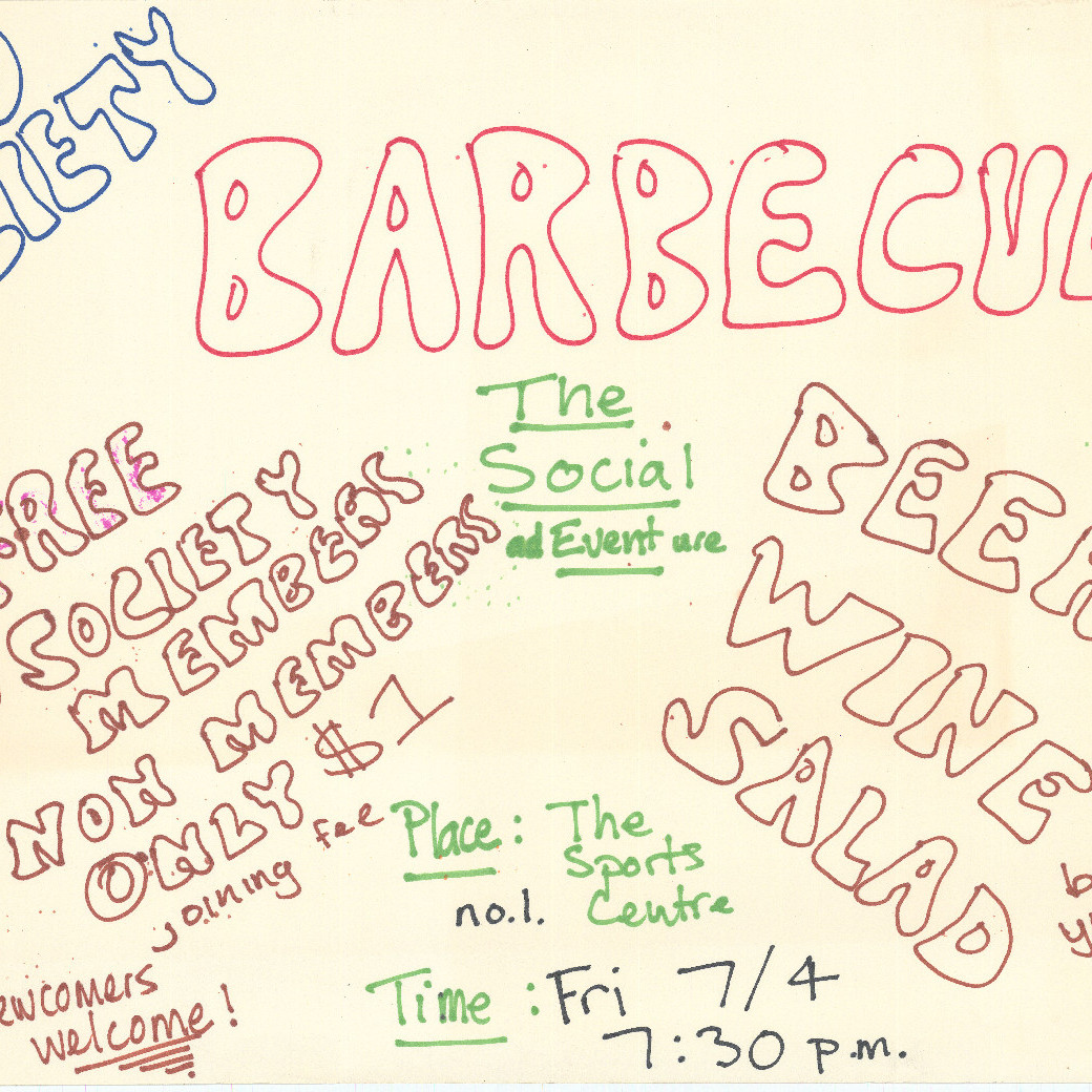 Poster "Bio Society barbecue"