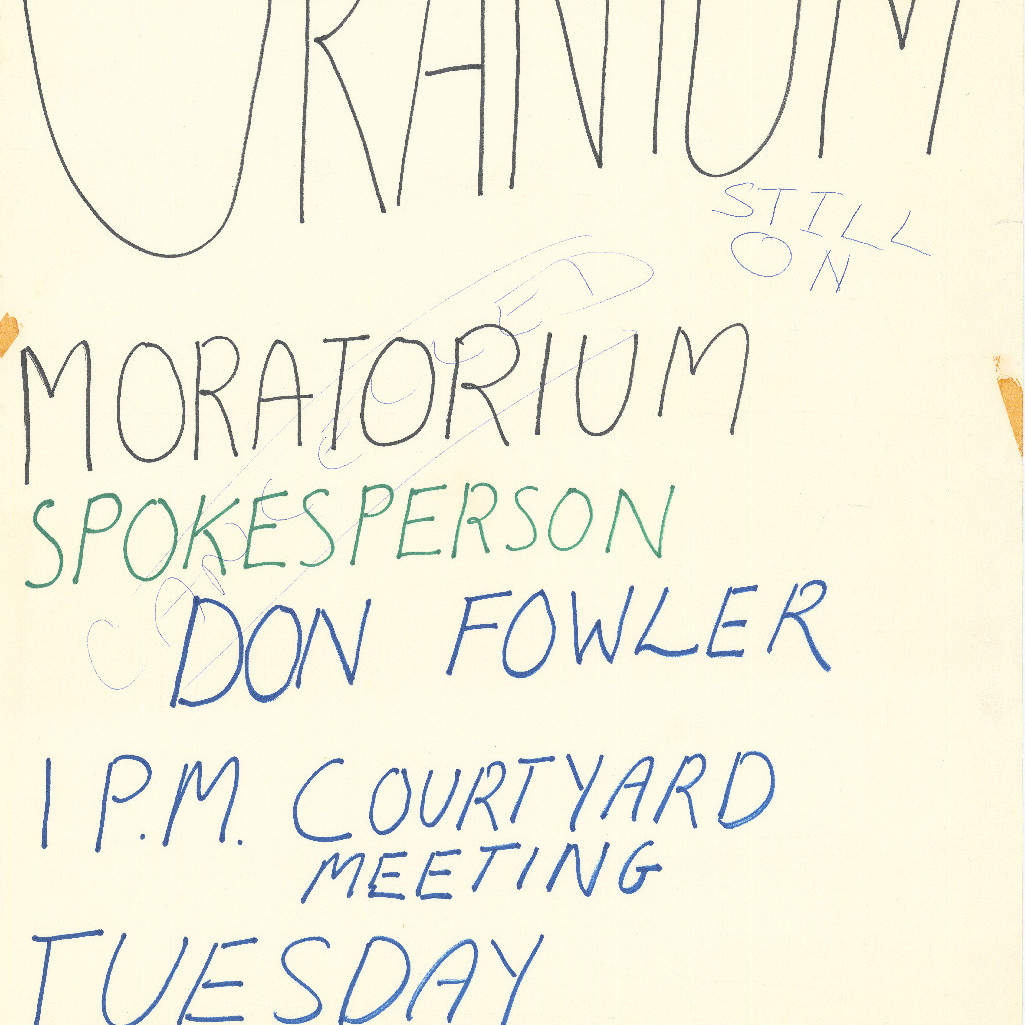 Poster "Uranium moratorium protest"