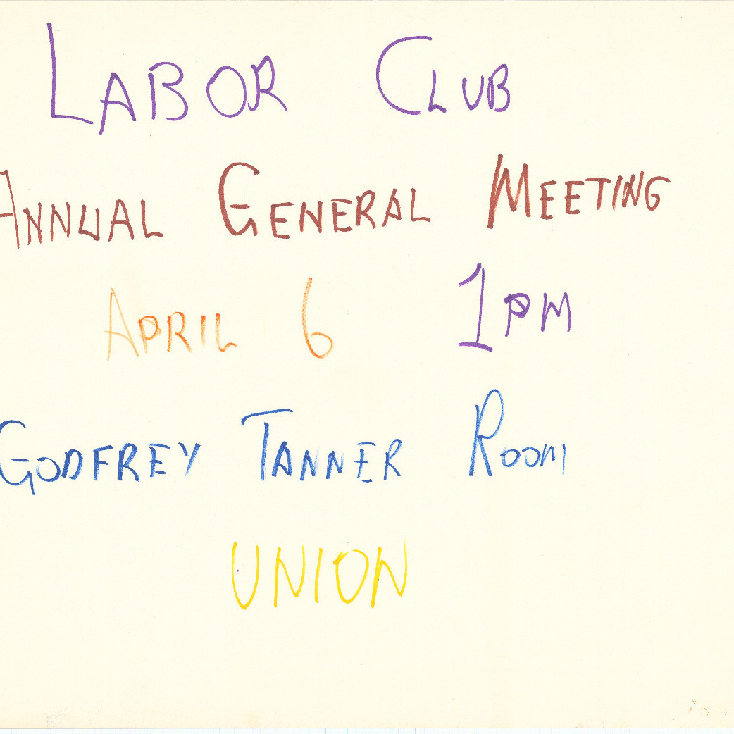 Poster "Labor Club annual general meeting"