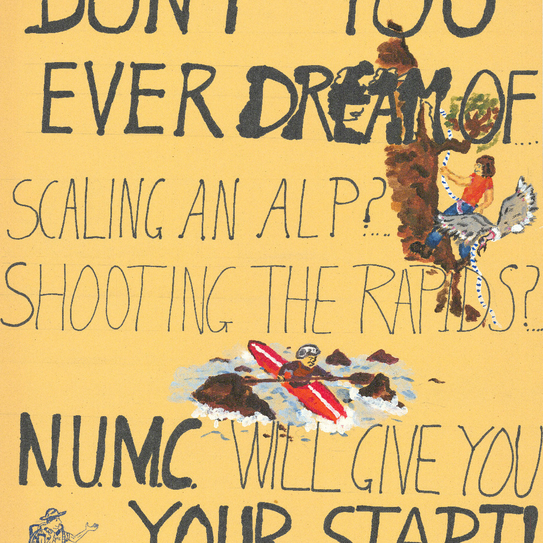 Poster "Don't you ever dream? Mountaineering Club"