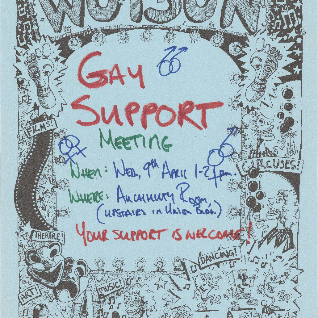Poster, Gay support meeting, Auchmuty Room