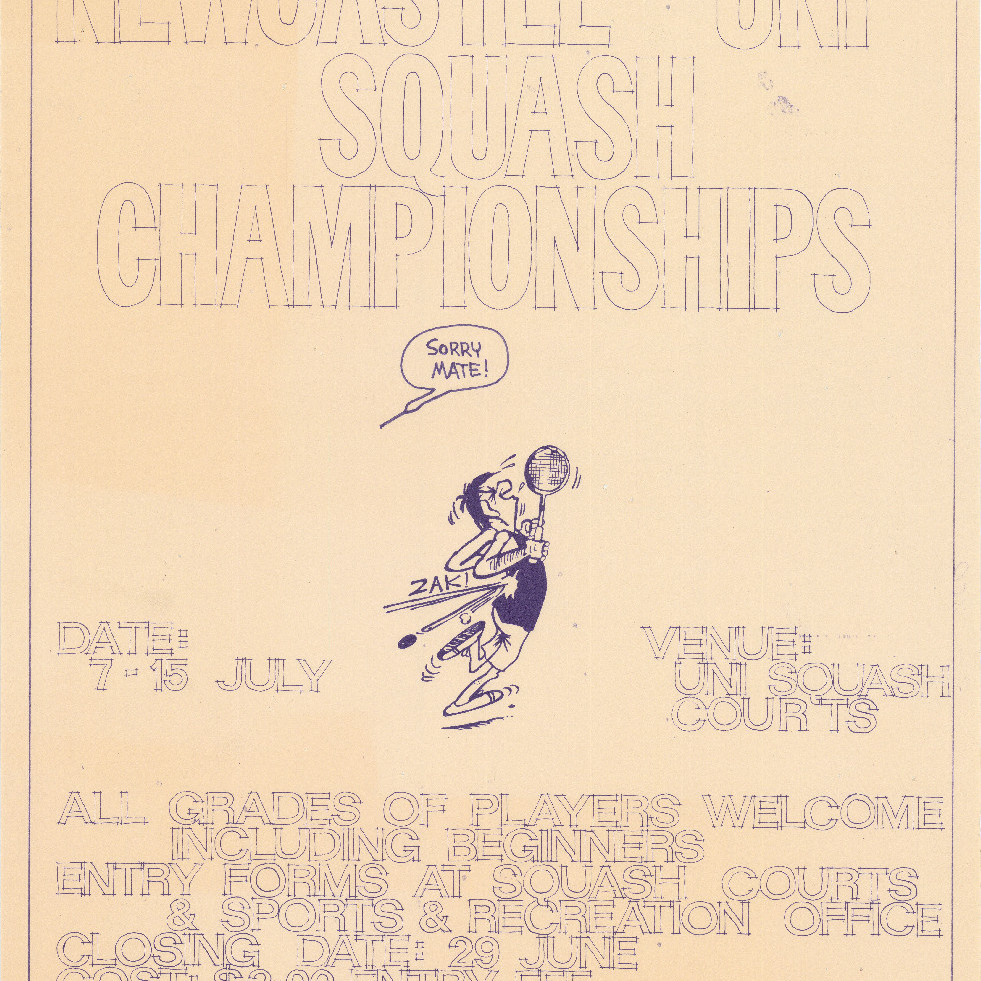 Poster "Newcastle Uni squash championships"