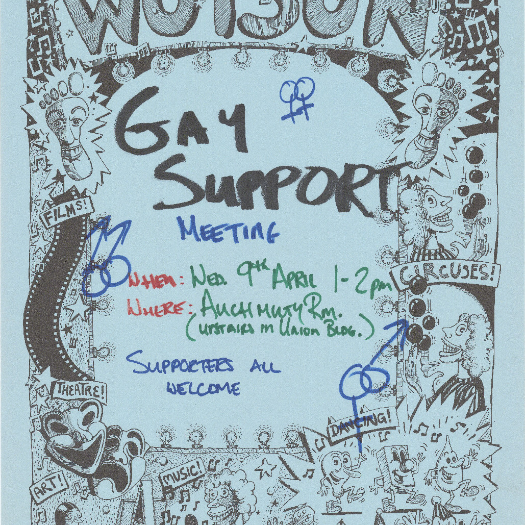 Poster "Gay support meeting 9 April"