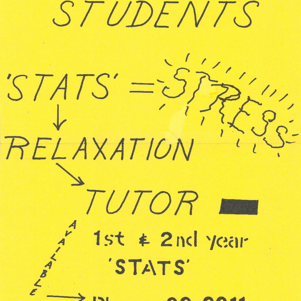 Poster, Psychology students 'stats' tutor