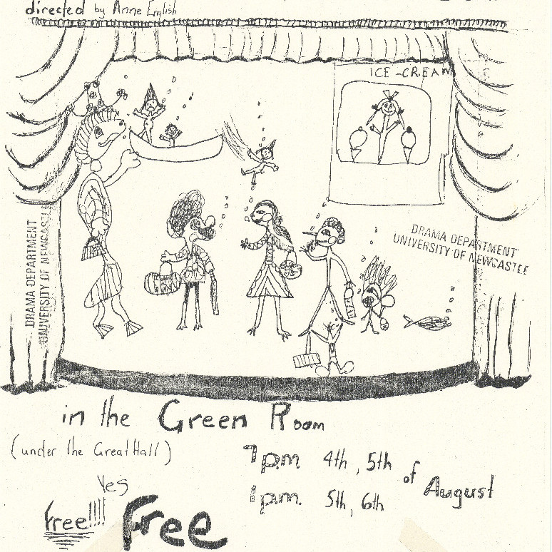 Poster, The Education of Skinny Spew and Heads, The University of Newcastle Department of Drama