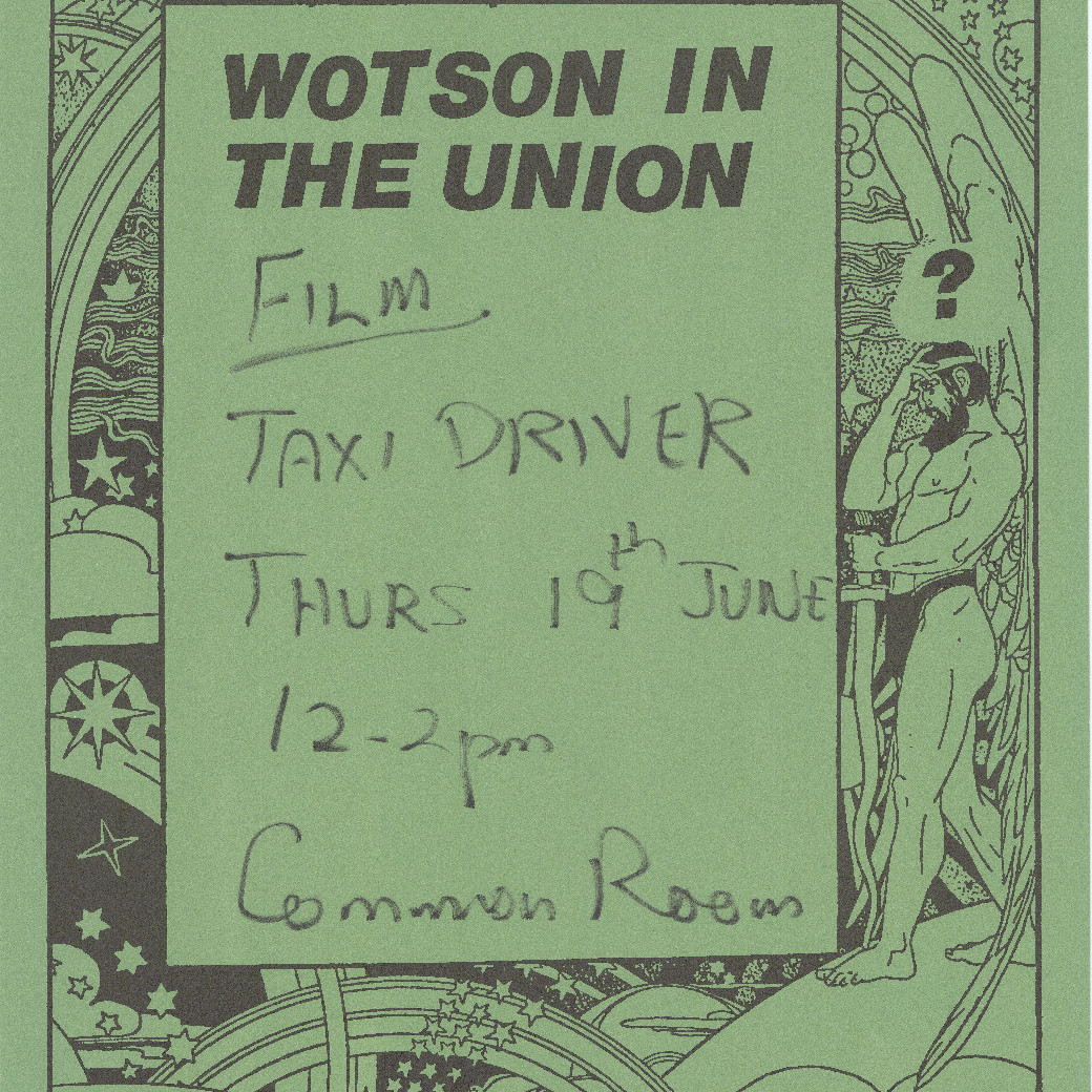 Poster, Wotson in the Union, Taxi Driver film
