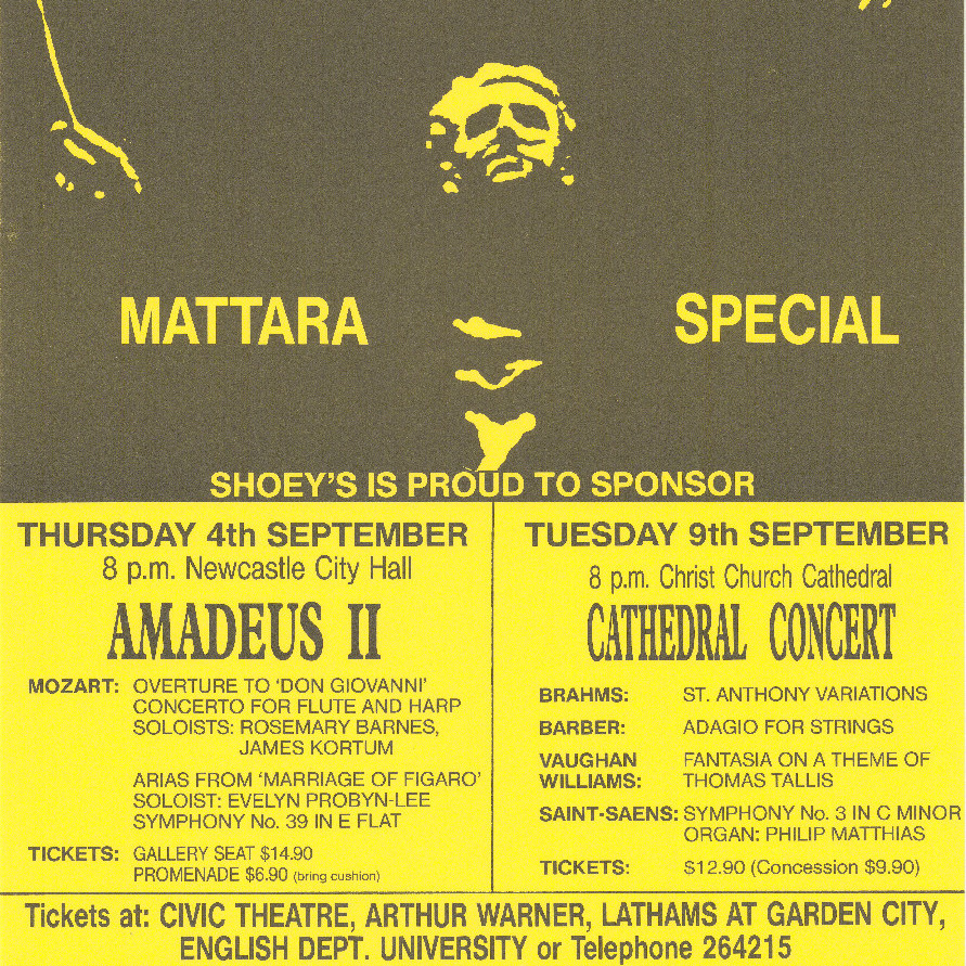 Poster, Mattara Special classical concert series, The Hunter Orchestra 