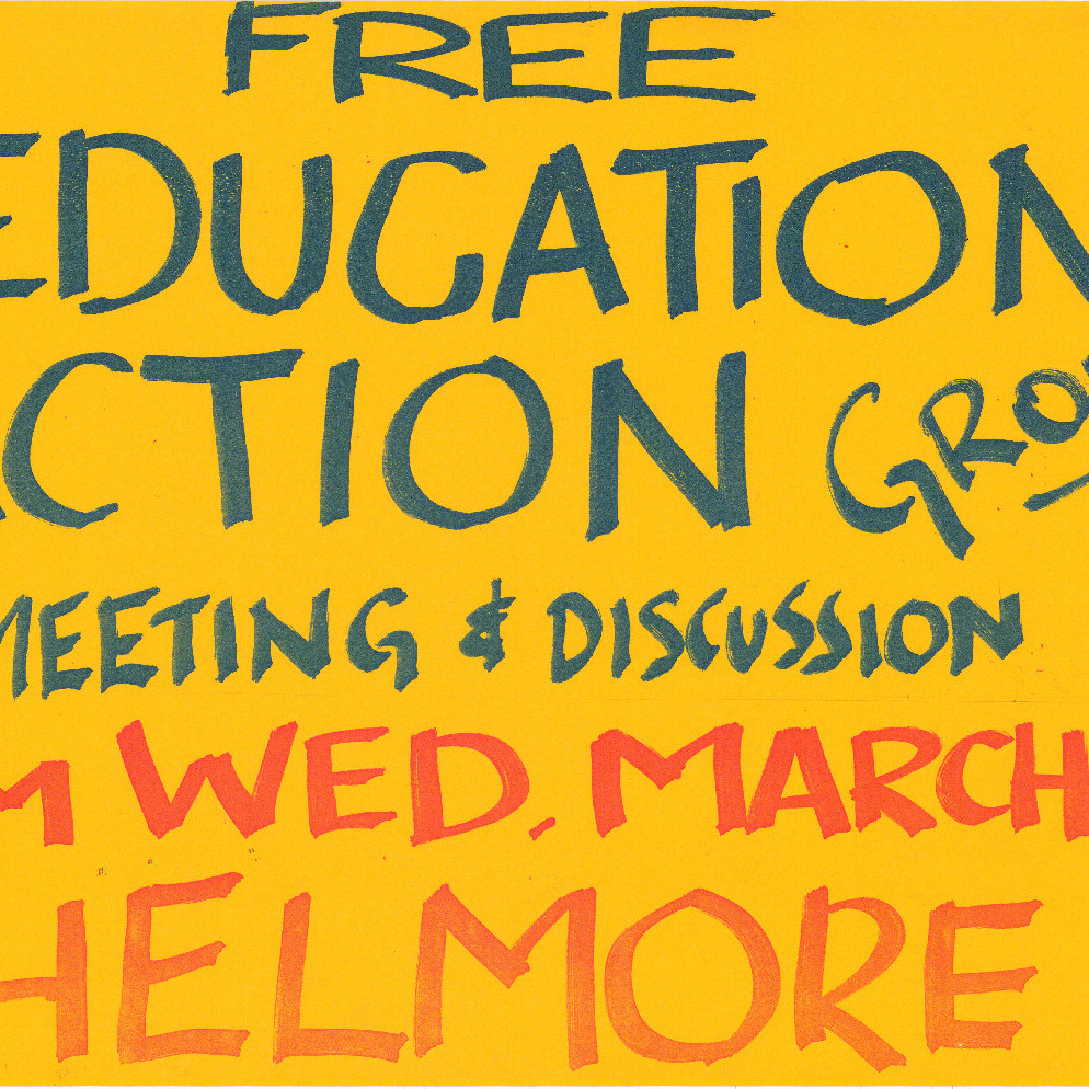 Poster, Free Education Action Group meeting and discussion
