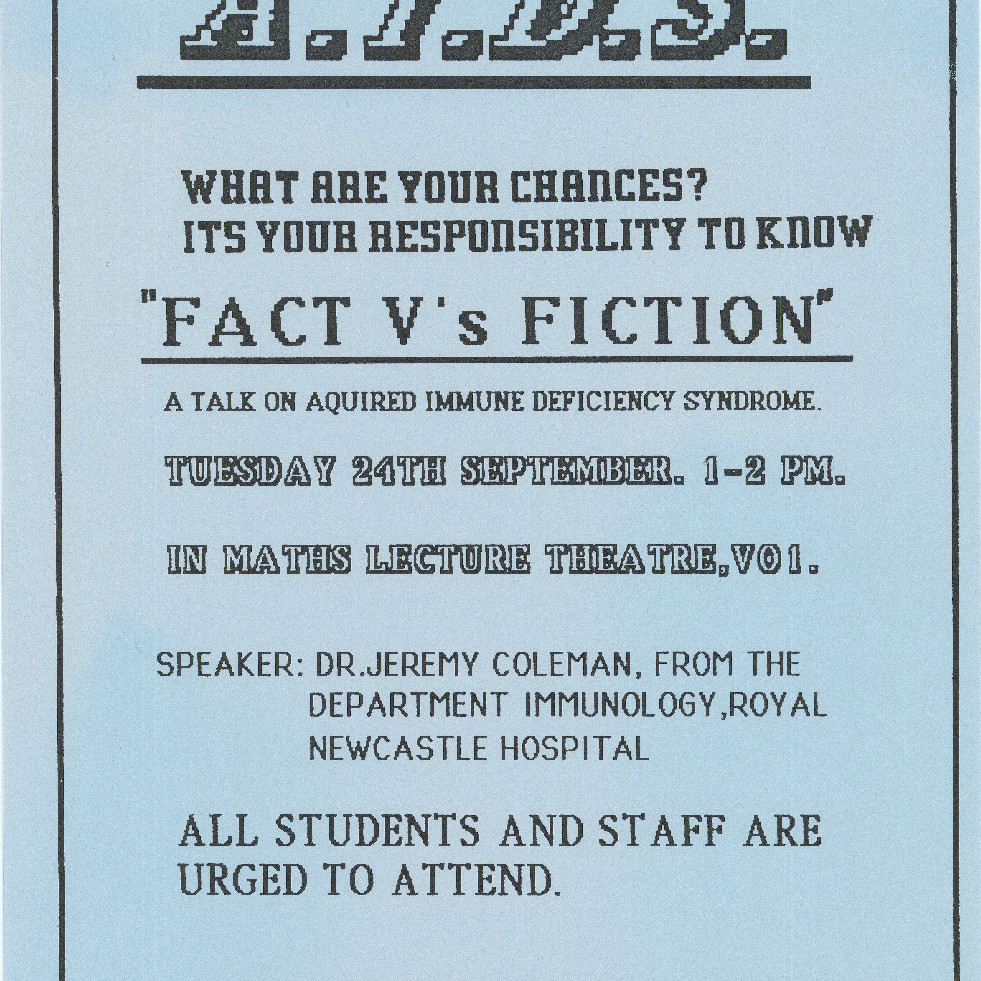 Poster, AIDS talk on Acquired Immune Deficiency Syndrome