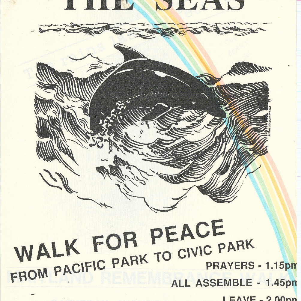 Poster, Disarm the Seas, Walk for Peace, Pacific Park to Civic Park, 19 March, 1989