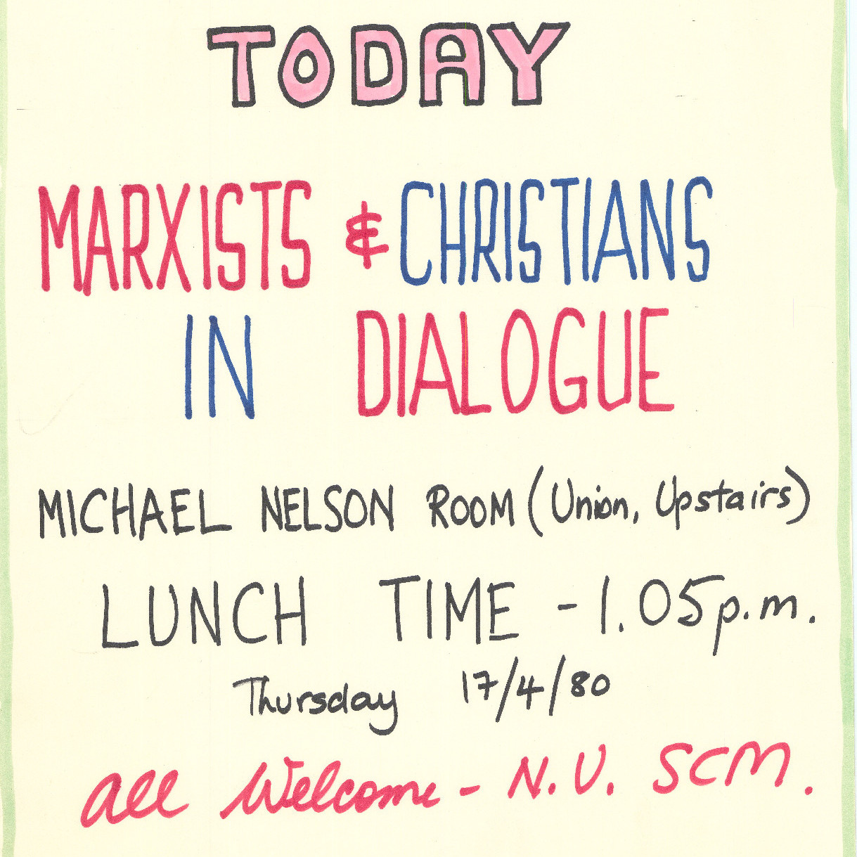 Poster, Marxists and Christians in dialogue