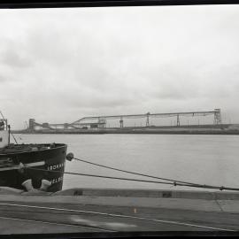 Coal loading industrial site, Kooragang Island, Newcastle, NSW, 1963