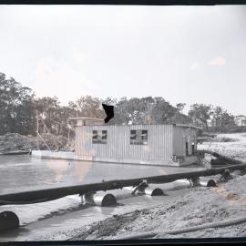 Watson Dredge, Lake Munmorah, sand dredging operations, 1964