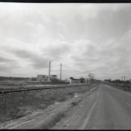 Factory with two chimney stacks, 1963