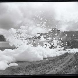 A picture of a man with soap suds, 1963