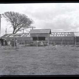 Hills Hoist and swing set display, Maitland Show, 1963