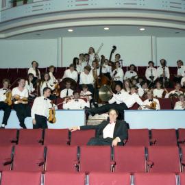 Robert Constable with student orchestral members from the Newcastle Conservatorium of Music, the University of Newcastle, Australia - 1992