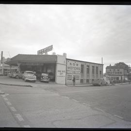NSW Motors service station, 1958