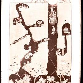 Illustration by W. Heath Robinson, 'Atherton', underground tunnels