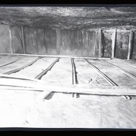 Metal tracks underground