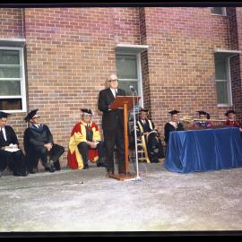 Sir R W Askin opening the Central Engineering Building, University of Newcastle, 1970