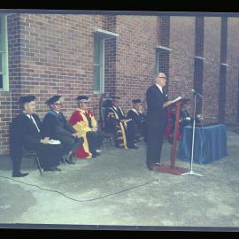 R W Askin opening the Central Engineering Building, University of Newcastle, 1970