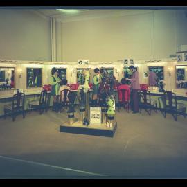 Hair salon fitting designer wigs