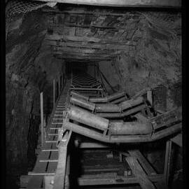 Bellambi Colliery, view of shaft belt, 1961