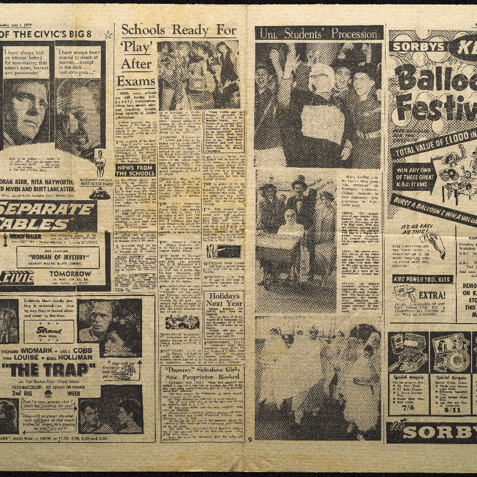 "Uni Students' Procession" The Newcastle Sund, Wednesday, July 1, 1959 p.9