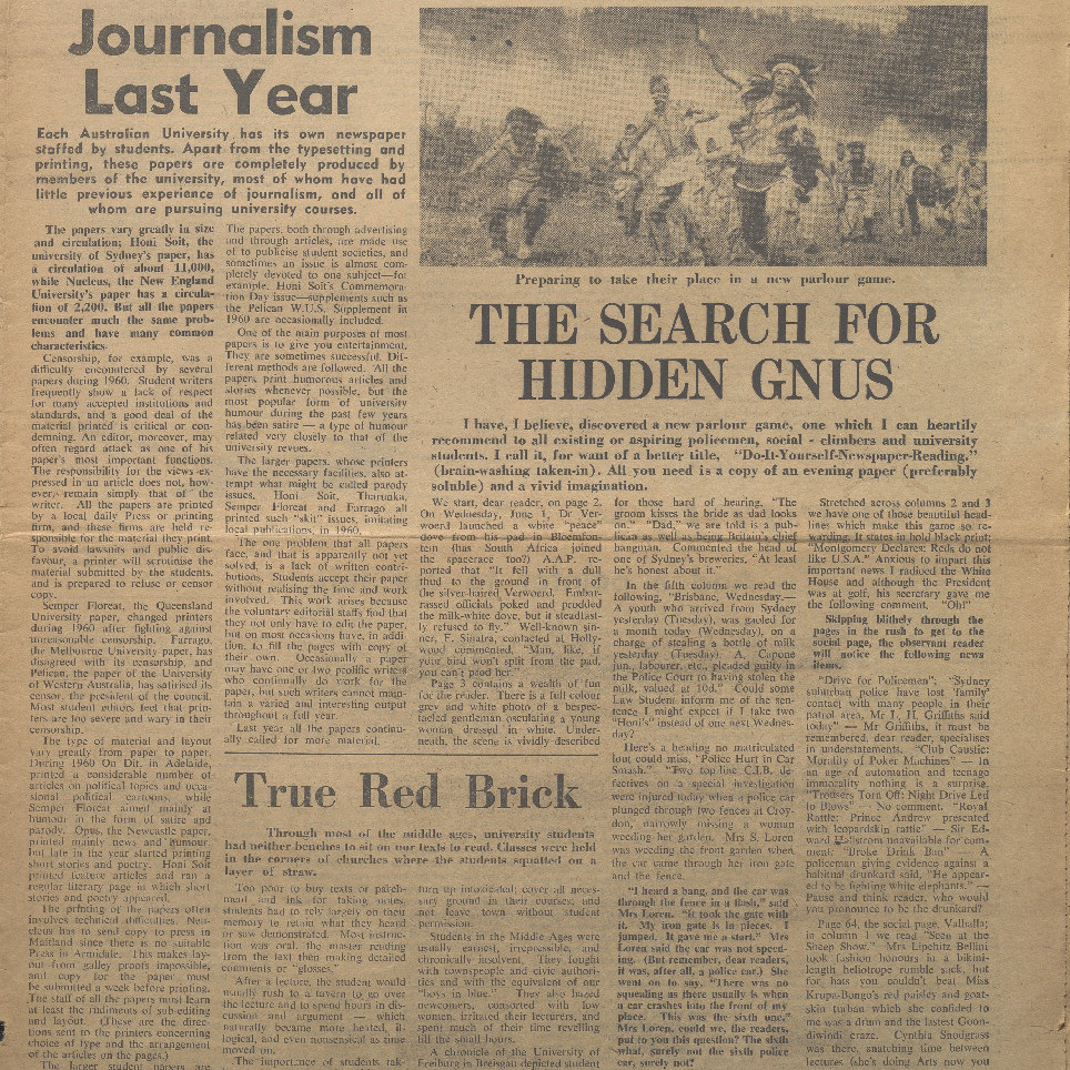 Australian Universities' Press Interstate Supplement. Orientation Week, 1961. (March, 1961)