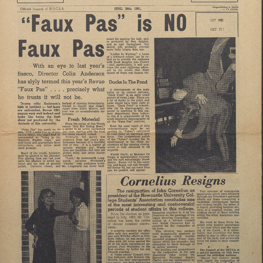 OPUS Official Journal of N.U.C.S.A.  June 26th, 1961.