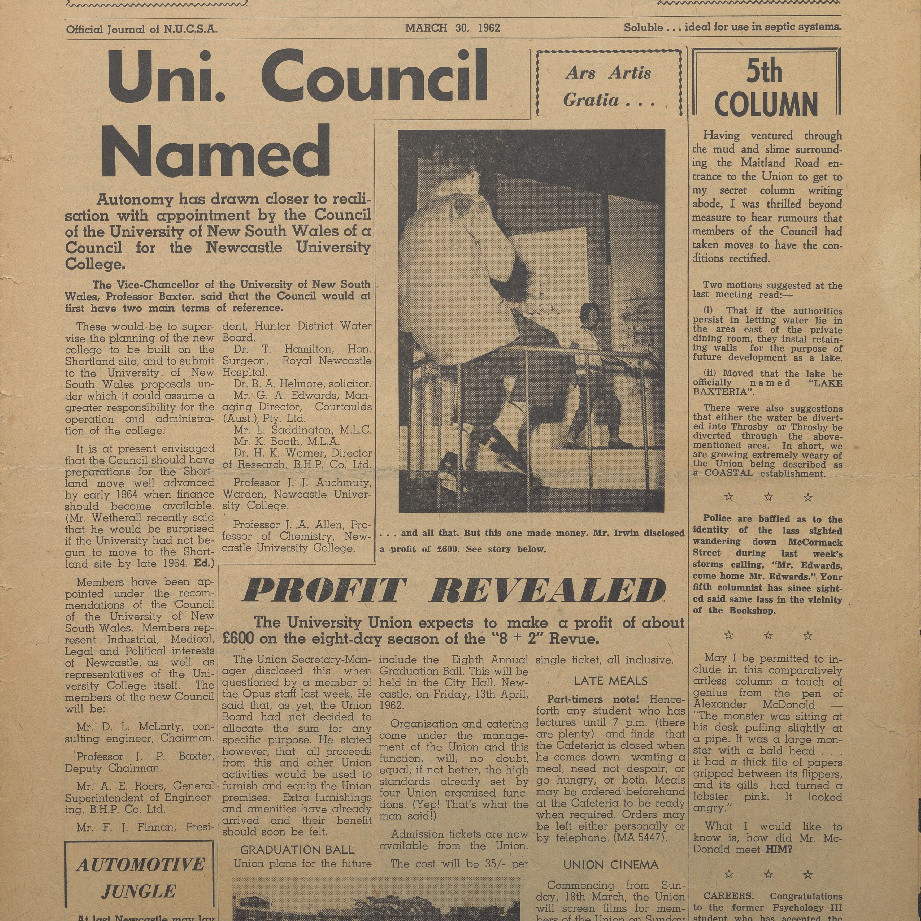 OPUS Official Journal of N.U.C.S.A. March 30, 1962.