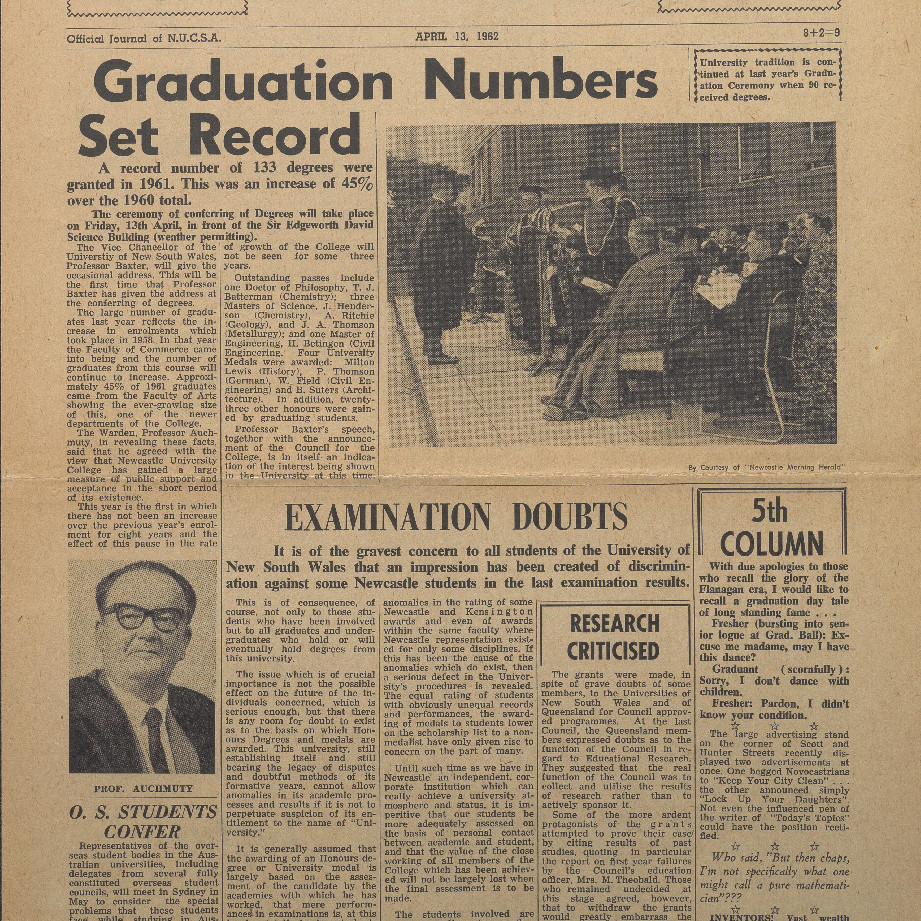 OPUS Official Journal of N.U.C.S.A. Souvenir Graduation Issue. April 13, 1962.