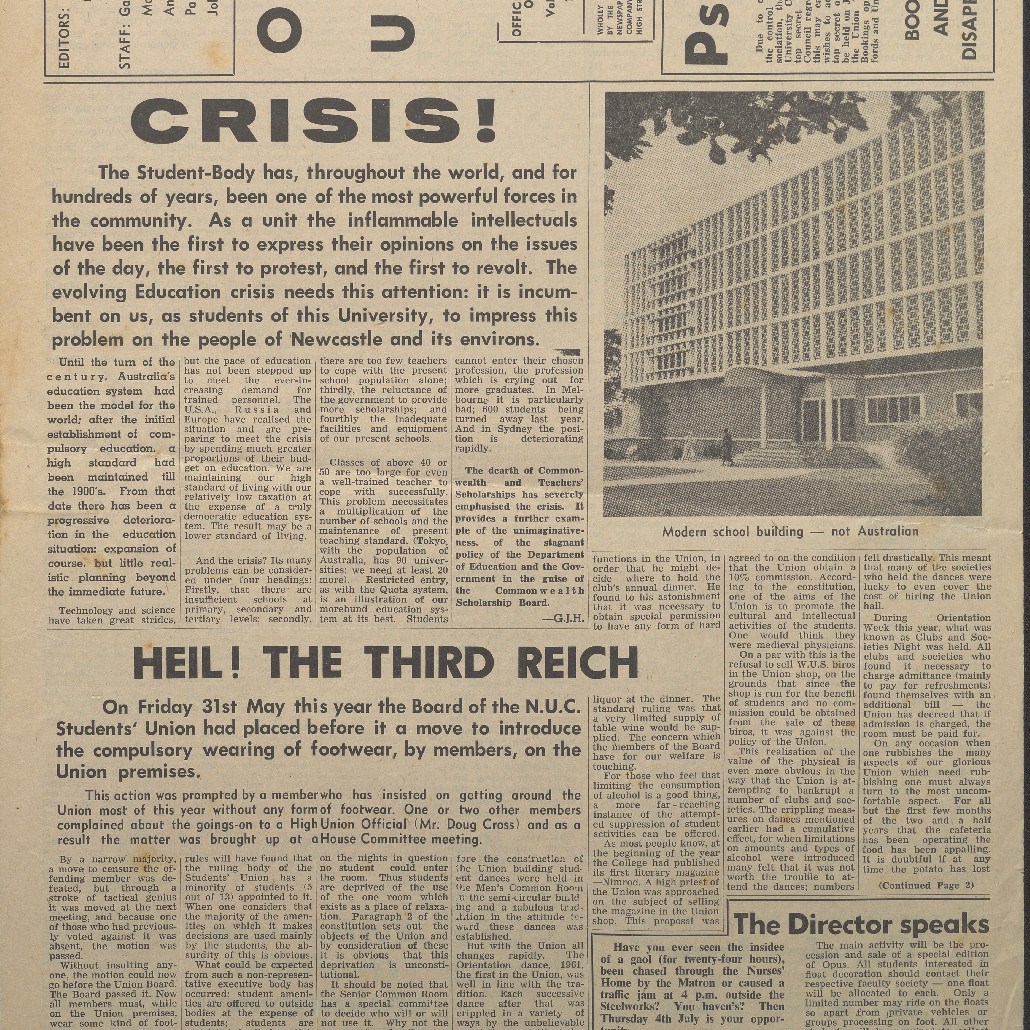 OPUS Official Journal of N.U.C.S.A. 14 June 1963 Vol. 10 No. 3 [Cover date incorrect as 14/7/1963)