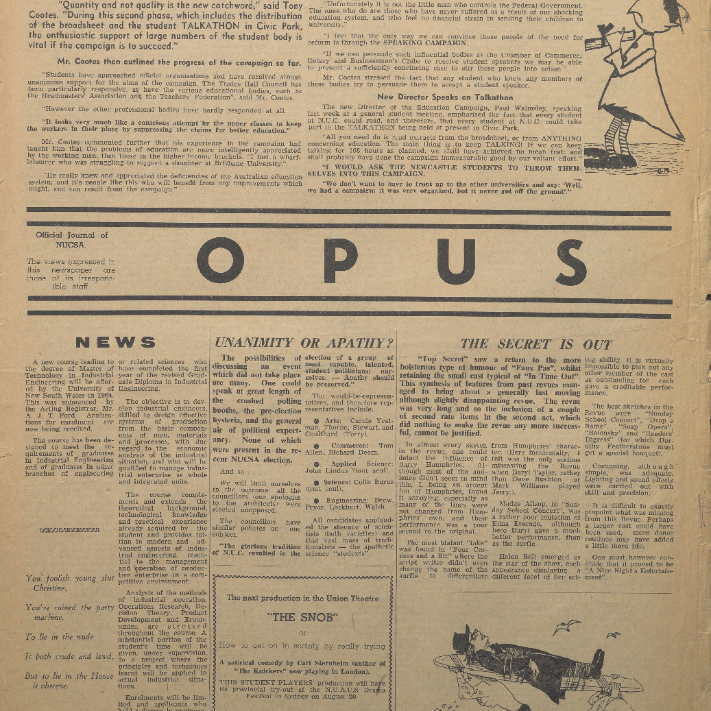 OPUS Official Journal of N.U.C.S.A. 2 August 1963.