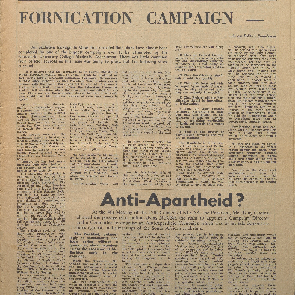OPUS Official Journal of N.U.C.S.A. March, 1964 Vol. XI, No. 1