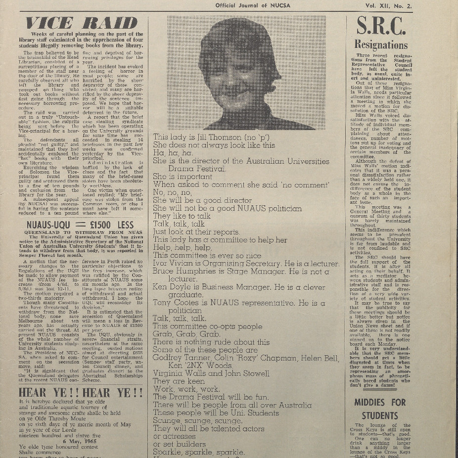 OPUS Official Journal of N.U.C.S.A. Vol. XII No. 2 April, 1965.