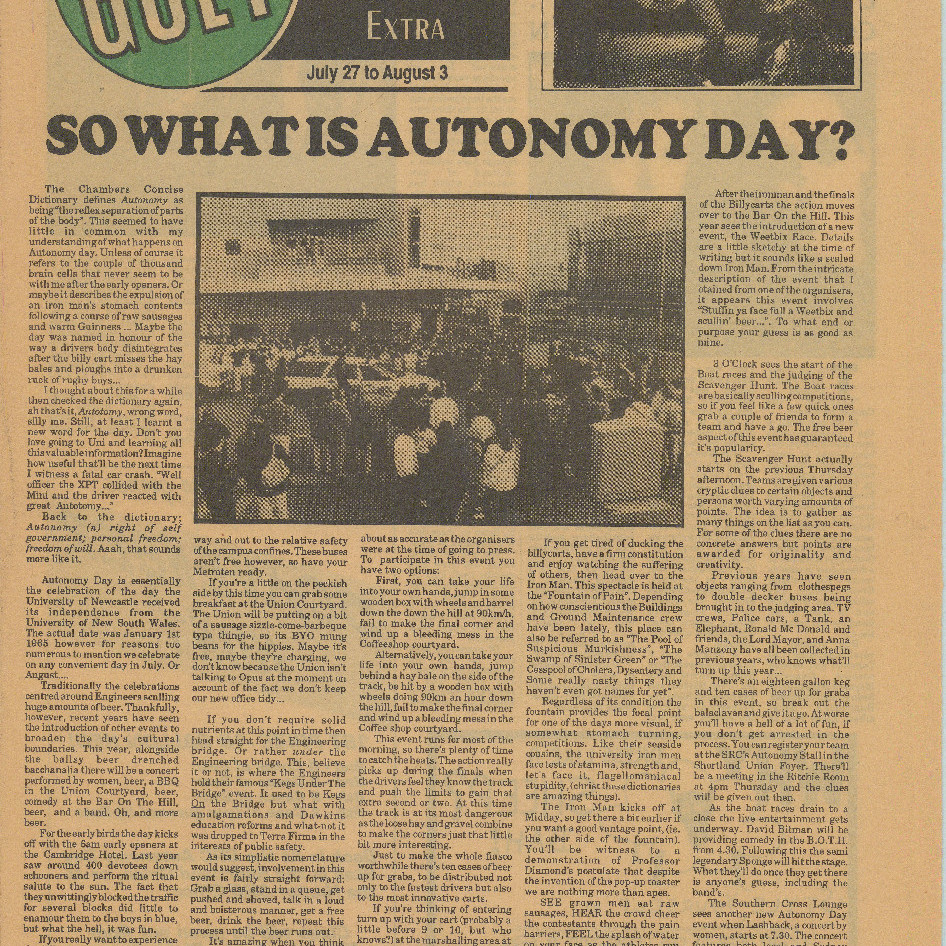 Goey - The Goey Goat Entertainment Extra. July 27 to August 3 1992. A Newcastle Harold Supplement. Monday, July 27, 1992 (OPUS)