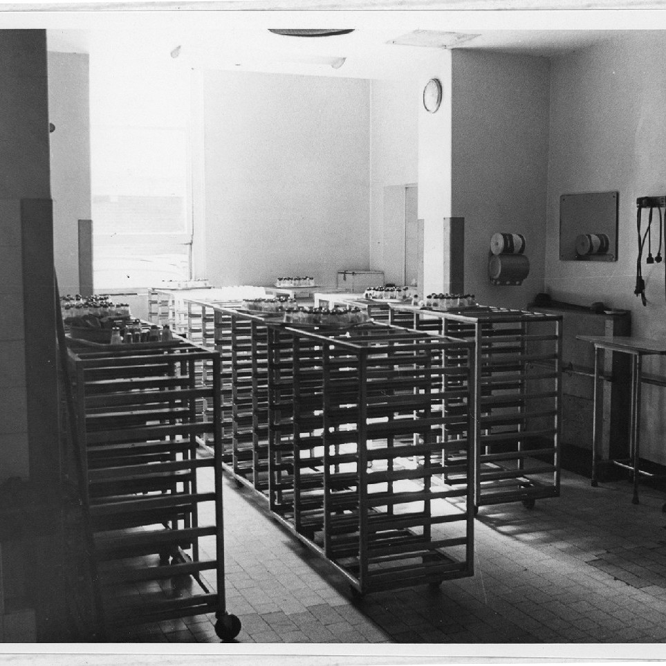 Hospital meal trolleys, Royal Newcastle Hospital, Dietary Department, 1960s