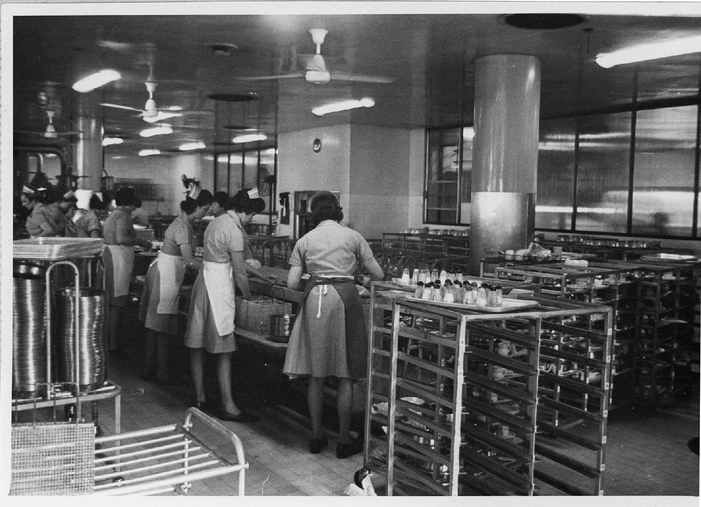 Hospital staff preparing meals, Royal Newcastle Hospital, Dietary Department, 1960s